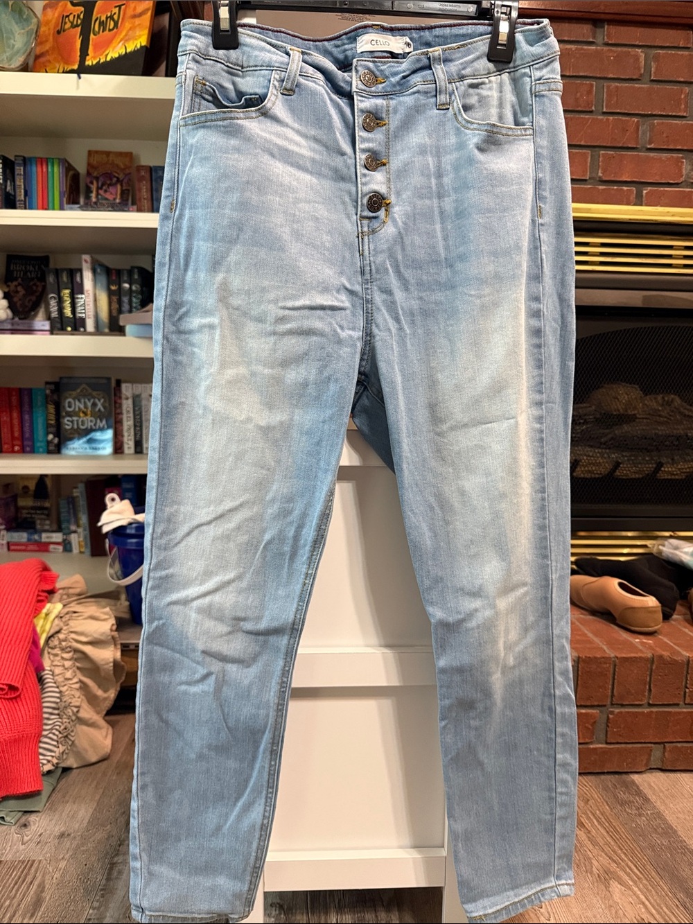 Cello Light Blue High-Rise Button-Fly Jeans